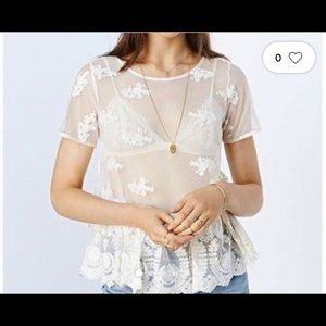 Kimchi Blue peplum Lace top Sz: XS